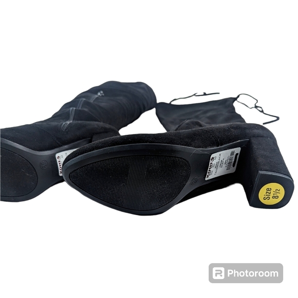 Candies OTK Boots Black Faux Suede Side Zip Size 8 1/2 New - Picture 2 of 6